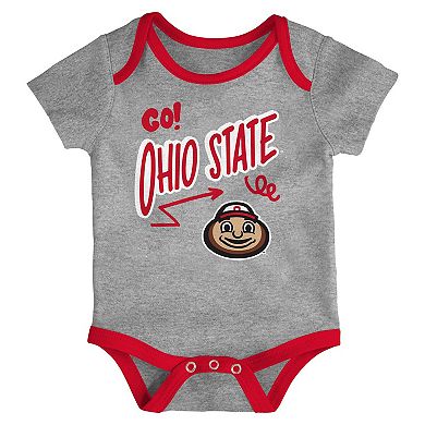 Infant Outerstuff Ohio State Buckeyes All Day Play Three-Piece Bodysuit Set