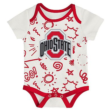 Infant Outerstuff Ohio State Buckeyes All Day Play Three-Piece Bodysuit Set