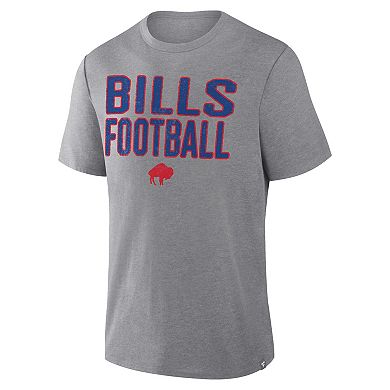Men's Fanatics Heather Gray Buffalo Bills First Down Tribute Tri-Blend T-Shirt