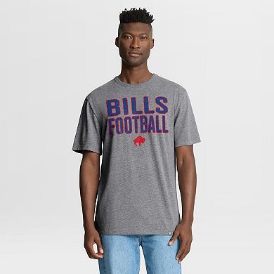 Men's Fanatics Heather Gray Buffalo Bills First Down Tribute Tri-Blend T-Shirt