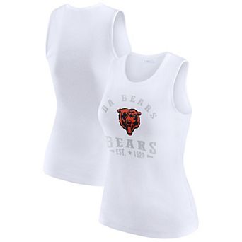 Women's WEAR by Erin Andrews White Chicago Bears Ribbed Graphic Tank Top