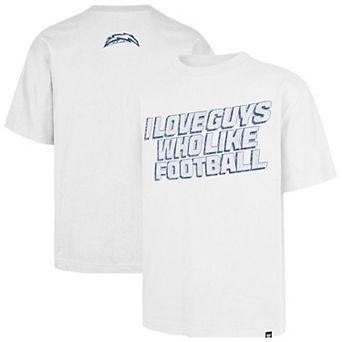 Unisex '47 White Los Angeles Chargers I Love Guys Who Like Football Foundation T-Shirt