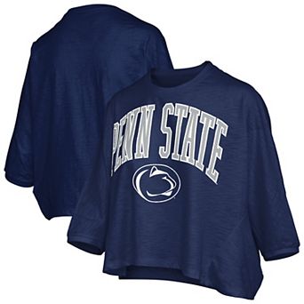 Women's Pressbox Navy Penn State Nittany Lions Midi Arch Over Logo Oversized T-Shirt