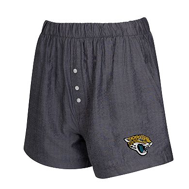 Women's Concepts Sport Black Jacksonville Jaguars Two-Pack Stripes and Solids Boxer Shorts Set