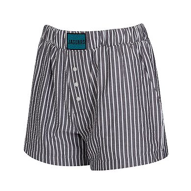 Women's Concepts Sport Black Jacksonville Jaguars Two-Pack Stripes and Solids Boxer Shorts Set