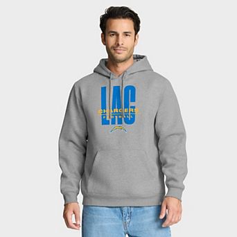 Men's Fanatics Heather Gray Los Angeles Chargers Right Tackle Legacy Pullover Hoodie