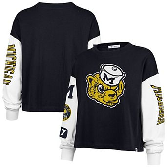 Women's '47 Navy Michigan Wolverines Sydney Long Sleeve T-Shirt