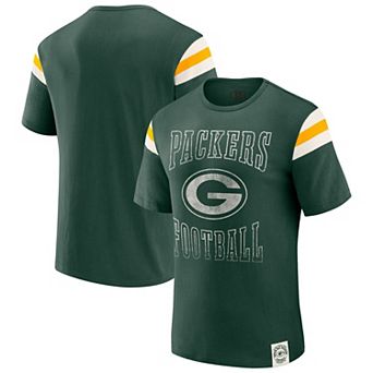 Men's Darius Rucker Collection by Fanatics Green Green Bay Packers Football Stripe Sleeve T-Shirt