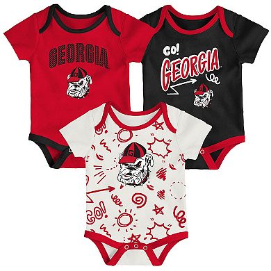 Infant Outerstuff Georgia Bulldogs All Day Play Three-Piece Bodysuit Set