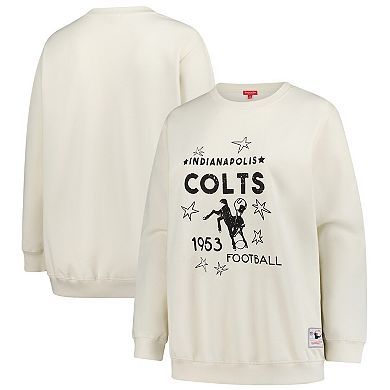 Women's Fanatics Cream Indianapolis Colts Plus Size Shooting Star Pullover Sweatshirt