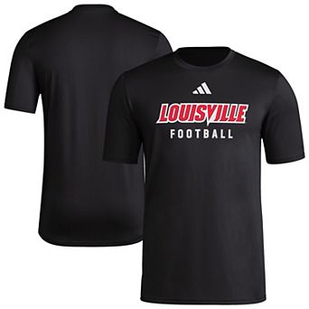 Men's adidas Black Louisville Cardinals Locker Practice Football Pre-Game T-Shirt