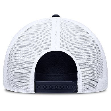 Men's Nike Navy/White West Virginia Mountaineers 2025 On-Field Rise Engineered Trucker Adjustable Hat