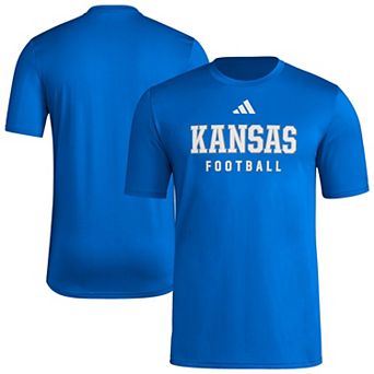 Men's adidas Royal Kansas Jayhawks Locker Practice Football Pre-Game T-Shirt