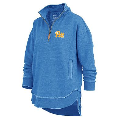Women's Pressbox Royal Pitt Panthers Northfork Sojourn Poncho Quarter-Zip Sweatshirt