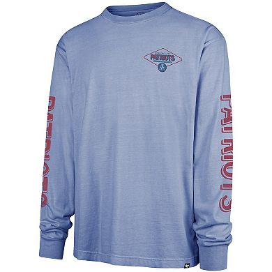 Men's '47 Blue New England Patriots Cairn Ravine Foundation Throwback Long Sleeve T-Shirt