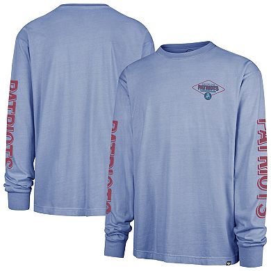 Men's '47 Blue New England Patriots Cairn Ravine Foundation Throwback Long Sleeve T-Shirt