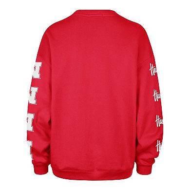 Women's '47 Scarlet Nebraska Huskers Go Big Oversized Pullover Sweatshirt