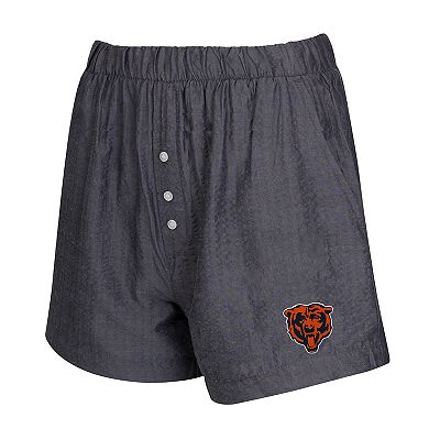 Women's Concepts Sport Black Chicago Bears Two-Pack Stripes and Solids Boxer Shorts Set