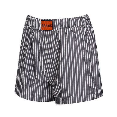 Women's Concepts Sport Black Chicago Bears Two-Pack Stripes and Solids Boxer Shorts Set