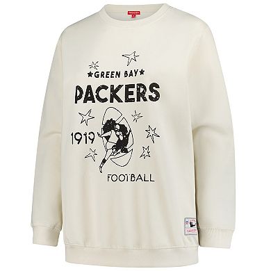 Women's Fanatics Cream Green Bay Packers Plus Size Shooting Star Pullover Sweatshirt