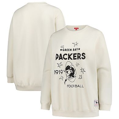 Women's Fanatics Cream Green Bay Packers Plus Size Shooting Star Pullover Sweatshirt