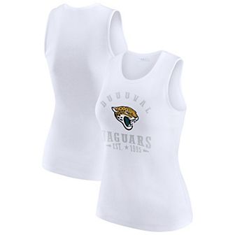 Women's WEAR by Erin Andrews White Jacksonville Jaguars Ribbed Graphic Tank Top