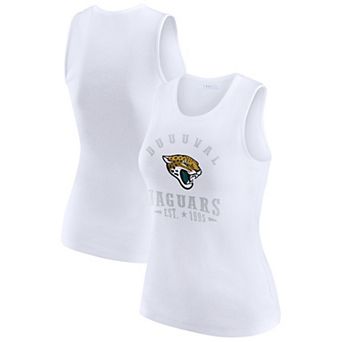 Women's WEAR by Erin Andrews White Jacksonville Jaguars Ribbed Graphic Tank Top