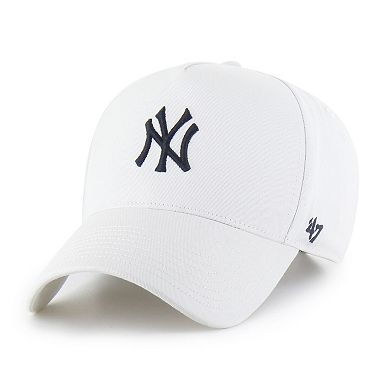 Men's '47 White New York Yankees Foundational Pinch Offside Adjustable Hat