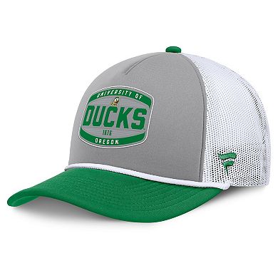 Men's Fanatics Gray/Green Oregon Ducks Course Foam-Front Adjustable Trucker Hat