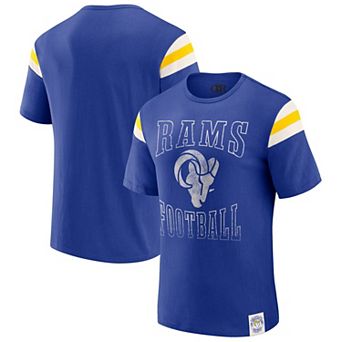 Men's Darius Rucker Collection by Fanatics Royal Los Angeles Rams Football Stripe Sleeve T-Shirt