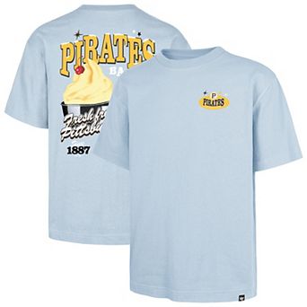Men's '47 Light Blue Pittsburgh Pirates Ice Cream Parlor Foundation T-Shirt