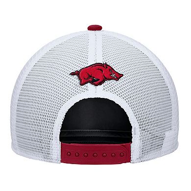Men's Nike Cardinal Arkansas Razorbacks 2025 On-Field Rise Trucker Performance Adjustable Hat