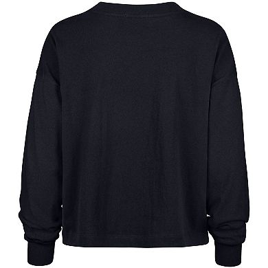 Women's '47 Navy Chicago Bears Muse Sydney Long Sleeve Cropped T-Shirt