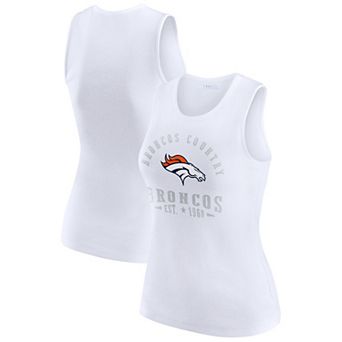 Women's WEAR by Erin Andrews White Denver Broncos Ribbed Graphic Tank Top