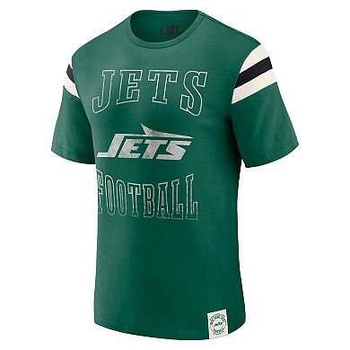 Men's Darius Rucker Collection by Fanatics Green New York Jets Football Stripe Sleeve T-Shirt