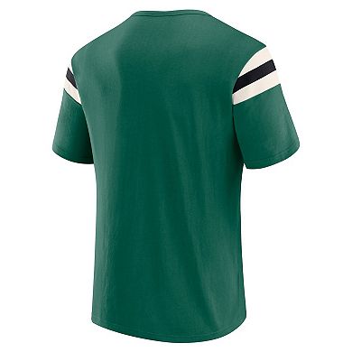 Men's Darius Rucker Collection by Fanatics Green New York Jets Football Stripe Sleeve T-Shirt