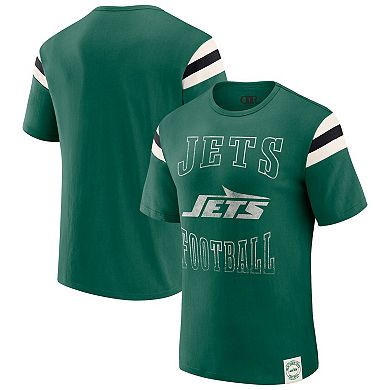 Men's Darius Rucker Collection by Fanatics Green New York Jets Football Stripe Sleeve T-Shirt