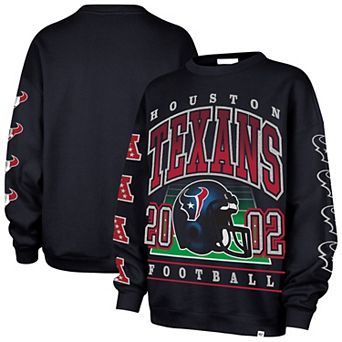 Women's '47 Navy Houston Texans Go Big Oversized Pullover Sweatshirt