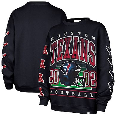 Women's '47 Navy Houston Texans Go Big Oversized Pullover Sweatshirt