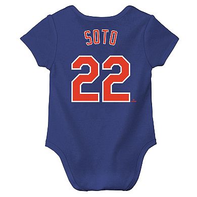 Newborn Nike Juan Soto Royal New York Mets Name & Number Fuse Bodysuit