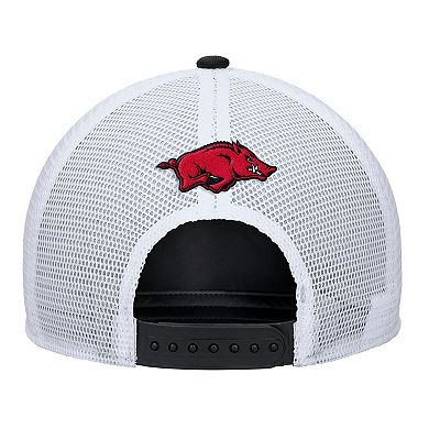 Men's Nike Black Arkansas Razorbacks 2025 On-Field Rise Trucker Performance Adjustable Hat