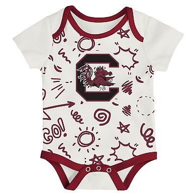 Infant Outerstuff South Carolina Gamecocks All Day Play Three-Piece Bodysuit Set