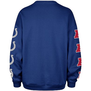 Women's '47 Royal Indianapolis Colts Go Big Oversized Pullover Sweatshirt