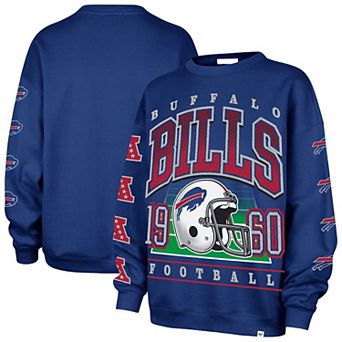 Women's '47 Royal Buffalo Bills Go Big Oversized Pullover Sweatshirt