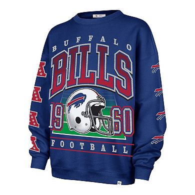 Women's '47 Royal Buffalo Bills Go Big Oversized Pullover Sweatshirt