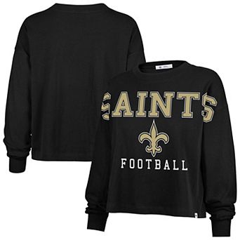 Women's '47 Black New Orleans Saints Outreach City Oversized Long Sleeve T-Shirt