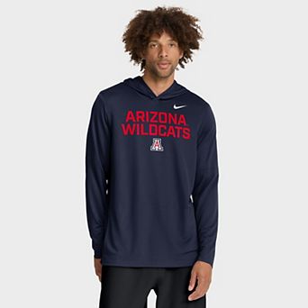 Men's Nike Navy Arizona Wildcats 2025 Sideline Dri-FIT Long Sleeve Hoodie T-Shirt