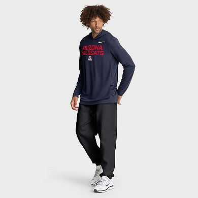 Men's Nike Navy Arizona Wildcats 2025 Sideline Dri-FIT Long Sleeve Hoodie T-Shirt