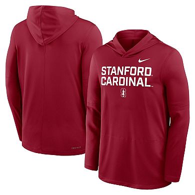 Men's Nike Cardinal Stanford Cardinal 2025 Sideline Dri-FIT Long Sleeve Hoodie T-Shirt