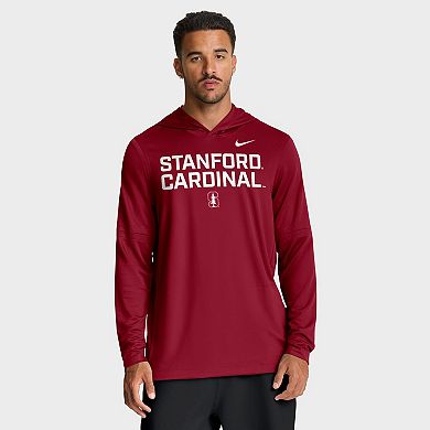 Men's Nike Cardinal Stanford Cardinal 2025 Sideline Dri-FIT Long Sleeve Hoodie T-Shirt